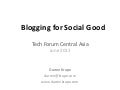 Blog presentation by Darren Krape