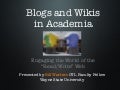 Blogs And Wikis In Academia