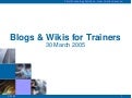 Blogs & Wikis for Trainers