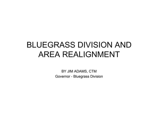 Bluegrass Division Reallignment