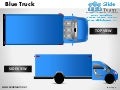 Blue truck side view powerpoint presentation templates.