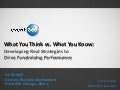 What You Think vs. What You Know: Developing Real Strategies to Drive Event Fundraising Performance / Kari Bodell, Event 360