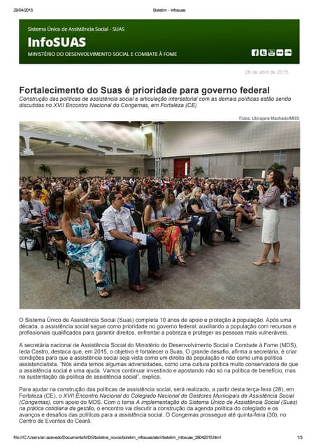 Boletim InfoSUAS 28.04