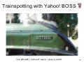 Yahoo! BOSS and trainspotting