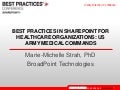 Best Practices in SharePoint for Healthcare: US Army Medical Command