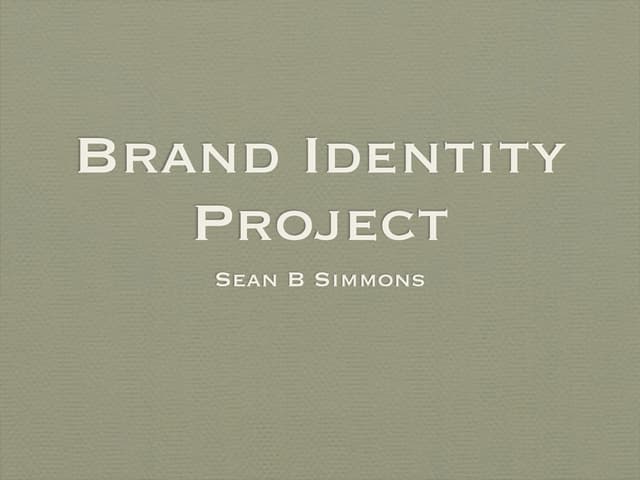 Brand Identity Project Sean Simmons