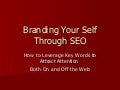 Branding Your Self Through Seo 1