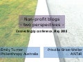 Non-profit blogs: two perspectives