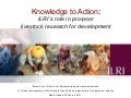 Knowledge to Action: ILRI’s role in pro-poor livestock research for development