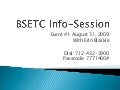 BSETC Info-Session