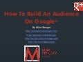 How To Build An Audience On Google+