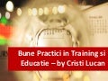 Bune Practici in Educatie si Training