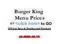Burger King Menu Prices