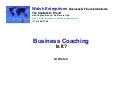 Business Coaching:  Is It?