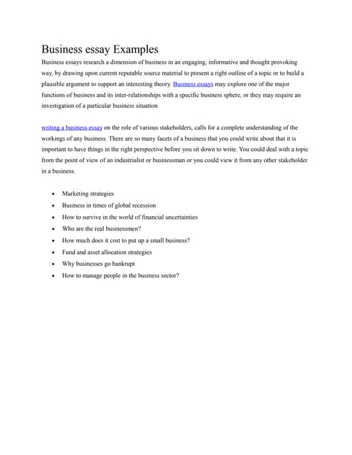 presentation essay examples