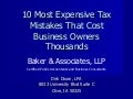 10 Most Expensive Tax Mistakes