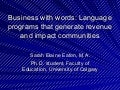 Business with words: Language programs that generate revenue and impact communities