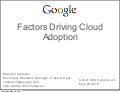 AFCEA C4I Symposium: The 4th C in C4I Stands for Cloud:Factors Driving Adoption of Cloud Computing