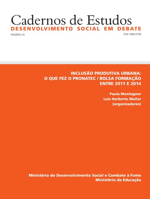 Caderno de Estudos nº 24 - Inclusão Produtiva Urbana