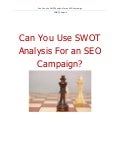 Can you use SWOT analysis for an SEO business?