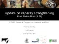 Update on capacity strengthening