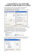 Cara setting lan network internet server dengan client