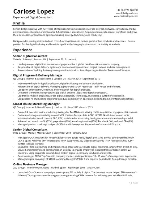 Expanded CV