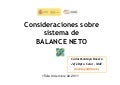 Carlos Montoya · Consideraciones sobre sistema de BALANCE NETO