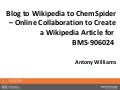 Generating Wikipedia DrugBoxes using ChemSpider Functionality 