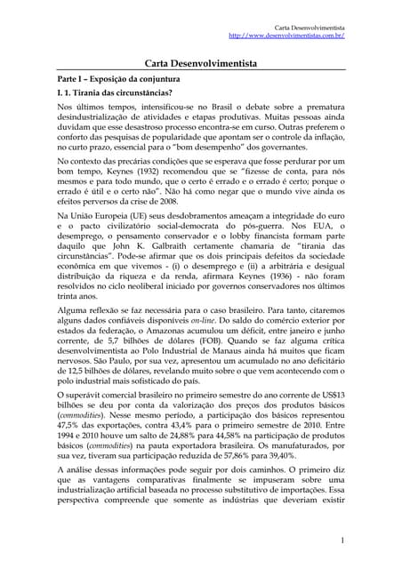 Carta desenvolvimentista
