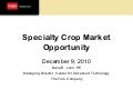 Specialty Crop Market Opportunity
