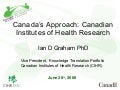 Canada’s Approach: Canadian Institutes of Health Research