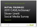 Findings from 2011 CASE/mStoner/Slover Linett Survey of Social Media & Advancement