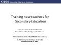 Training new teachers for Secondary Education (By Teresa Guasch & Guillermo Bautista - UOC)