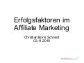 Erfolgsfaktoren im Affiliate Marketing