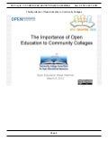 CCCOER The Importance of Open Education at Community Colleges