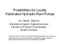 Possibilities for Locally Fabricated Hydraulic Ram Pumps