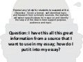 Using Quotations, Paraphrases and Summaries in Essays