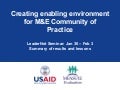 Creating Enabling Environments for M&E (CEEME) Seminar