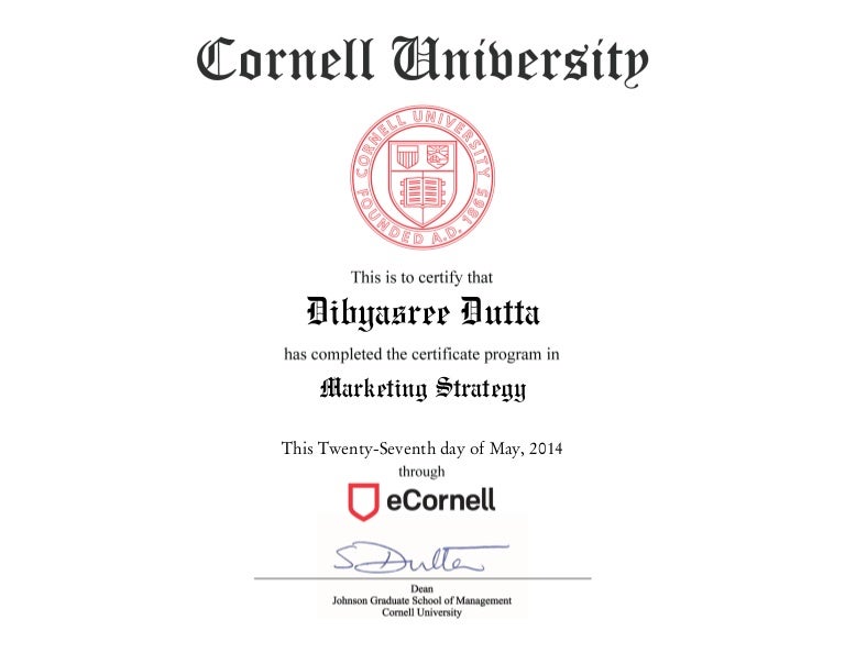 Cornell University Johnson Graduate School of Management Marketin…
