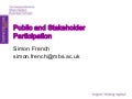 Public and Stakeholder Participation