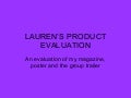 C:\Fakepath\Lauren’S Product Evaluation