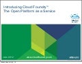 Cloud Foundry, the Open Platform as a Service - Oscon - July 2012