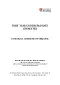 First Year Undergraduate Inorganic Chemistry Workbook