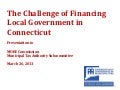 Challenge of Financing Local Government in Connecticut
