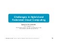 Challenges in hybrid and federated cloud computing