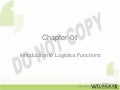 Distribution management: Introduction to Logistics Functions