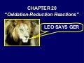Chemistry - Chp 20 - Oxidation Reduction Reactions - PowerPoint