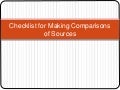 Checklist for comparing sources