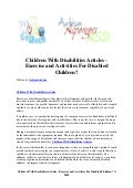 Children with disabilities articles   exercise and activities for disabled children
